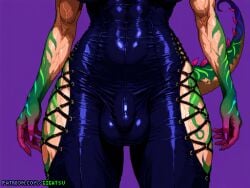 ai_generated big_balls futa_only futanari gigatsu league_of_legends muscles neeko pixel_art simple_background tail visible_penis