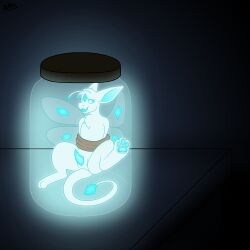 absurd_res animal_genitalia antennae_(anatomy) anthro arms_tied big_ears blue_eyes blue_pawpads bondage bondage bound container crystal dark_room digitigrade dragon erection fairy_dragon fluffy fluffy_chest forehead_gem fur furred_dragon furred_scalie gem genital_slit genitals glass_jar glowing glowing_body glowing_eyes glowing_fur glowing_genitalia glowing_pawpads glowing_penis hi_res in_container in_jar insect_wings jar male mythological_creature mythological_scalie mythology pawpads penis rope scalie shaded signature solo spread_legs spreading tail tail_gem tapering_penis trapped_in_jar white_body white_fur wings zaks