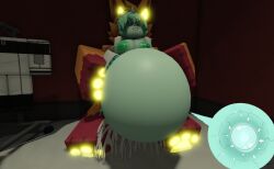 anthro belly_bulge big_male consensual cum cum_in_pussy cum_inside cum_puddle cumshot fashui_(kaiju_paradise) feizao_(kaiju_paradise) female furry impregnation inflated_belly inflation kaiju_paradise male ravenuwu roblox self_upload sex size_difference small_female vaginal_penetration