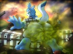 1girls 2024 2d 2d_(artwork) 2d_artwork ass big_ass big_butt blue_fur bubble_butt canid canine city color destruction fart fart_cloud farting_in_face farting_on_another female fox furry furry_female game_freak generation_4_pokemon giantess giantess_growth gigantification glaceon growth inactivelime macro micro nintendo pokemon pokemon_(species) raised_tail sweat tail video_games vixen vulpine