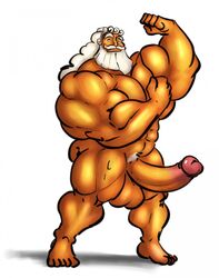 deity disney erection hercules_(disney) human humanoid hyper_muscles male male_only muscles penis solo testicles uniparasite zeus zeus_(hercules)