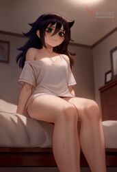 1girls 2d ai_generated ass barefeet big_ass black_hair breasts erophoenix feet female female_focus full_body kuroki_tomoko looking_at_viewer nude pale_skinned_female panties patreon_username petite petite_body see-through small_breasts smile soles solo solo_female sweat toes uncensored watashi_ga_motenai_no_wa_dou_kangaetemo_omaera_ga_warui