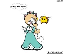1girls anthro crown dress feline female female_only furry luma mario_(series) mouse nintendo princess_rosalina solo