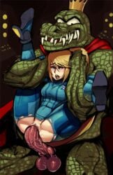 1boy 1girls ahe_gao animal_genitalia animal_penis anthro ass balls big_balls big_penis blonde_hair bodysuit boxman broken_rape_victim cape clothing crocodile crocodilian crossover crown donkey_kong_(series) donkey_kong_country duo female forced full_nelson green_skin holding_legs huge_cock human interspecies k_rool knot kremling larger_male leg_grab legs_up lizardman long_hair long_penis looking_pleasured male metroid nintendo nude open_mouth penis ponytail precum precum_drip rape reptile ripped_clothes ripped_clothing samus_aran scalie sex sharp_teeth sitting size_difference smaller_female straight super_smash_bros. thick_penis tied_hair tongue tongue_out torn_clothes torn_clothing vaginal_penetration villain zero_suit zero_suit_samus