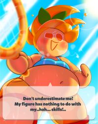 1girls bbw belly chubby chubby_female cookie_run female mintrimo orange_cookie orange_eyes orange_hair