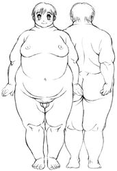 1boy christian_weston_chandler fat fat_man line_art male male_only morbidly_obese morbidly_obese_male nipples nude obese obese_male penis solo tanuma_yuuichirou tiny_penis