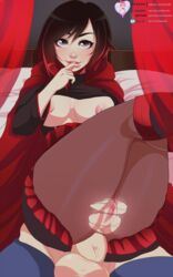 1girls anal anal_sex anus areolae balls black_hair breasts cheerleader cute emo erection female finger_to_mouth law-zilla legs_crossed legs_together legs_up looking_at_viewer male naughty_face nipples pale_skin penetration penis petite pussy red_hair reverse_cowgirl_position ruby_rose rwby seductive_eyes seductive_look seductive_smile sex short_hair silver_eyes siren_position skinny skirt smile straight teenager testicles torn_clothes two_tone_hair
