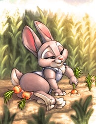 2018 absurd_res anal anal_masturbation anal_sex anthro anus ass barefoot bonnie_hopps bottomless buckteeth carrot carrot_(artist) chest_tuft clothed clothed_masturbation clothing disney double_penetration female field flat_chest food fur grey_fur half-closed_eyes hi_res improvised_dildo improvised_sex_toy lagomorph lying mammal masturbation mature_female on_side open_mouth outside partially_clothed paws penetration plant pussy pussy_juice rabbit sitting smile solo teeth tuft vaginal_masturbation vaginal_penetration vegetable zootopia