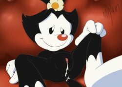 animaniacs anthro clitoris cum cum_drip cum_in_pussy cum_inside dot_warner dripping female flat_chested flower half-closed_eyes inkblot minum nude plant presenting presenting_pussy pussy red_nose solo spreading warner_brothers young