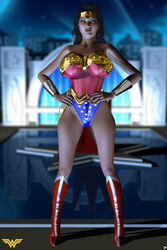 1girls 3d bare_shoulders big_breasts black_hair blue_eyes boots bracer busty choker cleavage curvy dc dc_comics detailed_background diana_prince eyelashes female female_only front_view hand_on_hip hands_on_hip hands_on_hips high_heel_boots high_heels hourglass_figure human leotard long_hair looking_at_viewer nail_polish night outdoor outside pose posing rope shadow shiny shiny_skin solo spread_legs spreading standing superheroine tiara voluptuous water wide_hips wonder_woman wonder_woman_(series) xskullheadx