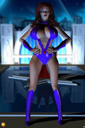 1girls 3d alien alien_girl bare_shoulders big_breasts boots busty curvy dc dc_comics detailed_background eyelashes female female_only front_view green_eyes hand_on_hip hands_on_hip hands_on_hips high_heel_boots high_heels hourglass_figure humanoid koriand'r leotard long_hair looking_at_viewer night outdoor outside pose posing princess red_hair royalty solo standing starfire superheroine teen_titans thong voluptuous wide_hips xskullheadx