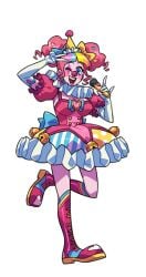 alpha_channel april april_(monster_prom) april_first breasts clown clown_girl clussy clussy_fever female for_sticker_use monster_con monster_prom no_background pink_hair png png_conversion png_file sticker sticker_template transparent_background transparent_png