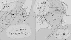 2boys blowjob blush blush blush_lines cookie_run cookie_run_kingdom gay penis_in_mouth pure_vanilla_cookie shadow_milk_cookie sleep_sex sleeping somnophilia sucking_penis sweat sweating yaoi