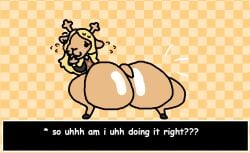 2d_animation aliasing animated antlers anus ass big_butt blush blush_lines bodily_fluids bottomless brown_body brown_fur clothed clothing covering covering_mouth deer deltarune dialogue digital_media_(artwork) english_text eyebrows eyelashes female fur genitals glistening glistening_butt hooves horn huge_butt looking_at_viewer looking_back loop mammal nervous new_world_deer noelle_holiday nxyitn open_mouth puffy_anus raised_eyebrow reindeer scut_tail seamless_loop shirt shirt_only short_tail solo sweat tail tail_motion text thick_thighs topwear topwear_only twerking undertale_(series) vulva x_anus
