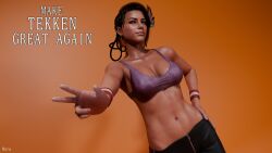 1girls abs azucena_milagros_ortiz_castillo cleavage dark-skinned_female female female_only mura_tpg peace_sign tekken tekken_8 v