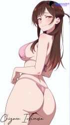 1girls ai_generated big_breasts bikini breasts brown_eyes brown_hair female kanojo_okarishimasu manzuuart mizuhara_chizuru stable_diffusion white_background
