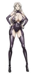 1girls big_breasts bodysuit cleavage detective_conan female pin_up silver_hair solo vermouth yxyyxy