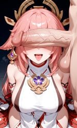 yae miko from genshin impact by teslart