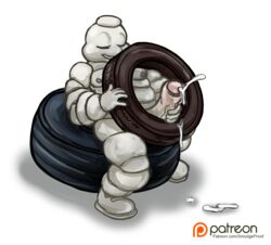 bibendum cum cumshot ejaculation foreskin gay hyper male mascot masturbation michelin_man nipples orgasm overweight patreon rubber slightly_chubby smudge_proof solo tire