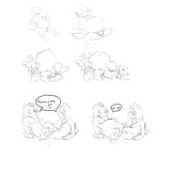 anal anal_birth anthro balls birth canid canine canis domestic_dog duo genitals hi_res humanoid male mammal minkymomo penis pregnant pregnant_male rapid_pregnancy solo