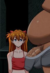 ai_generated asuka_langley_sohryu dark-skinned_male dark_skin edit edited fat_man female flaccid_penis giant_penis human human_female imminent_oral interracial light-skinned_female light_skin male male/female massive_penis neon_genesis_evangelion overweight overweight_male penis_awe tan_skinned_male