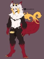 3_toes absurd_res anthro black_penis black_sclera blonde_hair blue_eyes brown_body chest_tuft dragon facial_markings feet fluffy fluffy_tail fur furred_dragon furred_scalie genitals hair head_markings hi_res horn long_hair lumiere_(zortrex) male mane markings multicolored_body multicolored_hair multicolored_penis mythological_creature mythological_scalie mythology penis red_body scalie solo tail toes tuft two_tone_hair two_tone_penis white_body white_hair yellow_penis zortrex
