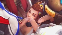 1girls 3d 4boys animated balls breasts brigitte brigitte_lindholm cleavage cole_cassidy dark-skinned_male dark_skin doomfist erection fellatio female genji irispoplar male no_sound oral overwatch penis shorter_than_30_seconds shorter_than_one_minute soldier_76 source_filmmaker straight testicles video