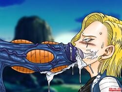 1boy android_18 cell_(dragon_ball) cum dark_toons_cave defeated dragon_ball dragon_ball_z face_rape female penis semi-perfect_cell