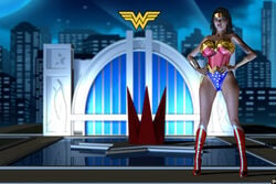 1girls 3d bare_shoulders big_breasts black_hair blue_eyes boots bracer busty choker cleavage curvy dc dc_comics detailed_background diana_prince eyelashes female female_only front_view hand_on_hip hands_on_hip hands_on_hips high_heel_boots high_heels hourglass_figure human leotard long_hair looking_at_viewer nail_polish night outdoor outside pose posing rope shadow shiny shiny_skin solo spread_legs spreading standing superheroine tiara voluptuous water wide_hips wonder_woman wonder_woman_(series) xskullheadx