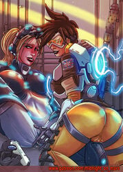 ass blizzard_entertainment crossover duo female female_only finger_fuck fingering fondling heroes_of_the_storm midnightonmars nova_(starcraft) overwatch patreon_username pussy_juice starcraft straight tinted_eyewear tracer visor wet yellow-tinted_eyewear yuri