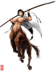 breasts centaur centauress clothing female headband nude siranui taur