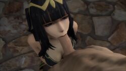 1boy 1girls 3d animated audionoob black_hair breasts cleavage clothed_female_nude_male clothed_sex clothing fellatio female fire_emblem fire_emblem_awakening large_penis long_hair male nintendo nude oral pallidsfm penis red_lipstick sex sound tharja_(fire_emblem) throat_barrier uncensored video