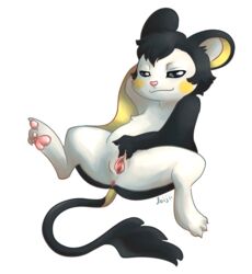 1girls anus ass black_eyes black_fur clitoris deijii emolga feet female female_only feral fingering flat_chest flying_squirrel fur furry half-closed_eyes leg_up looking_at_viewer mammal nintendo no_nipples nude on_back pawpads paws pokémon_(species) pokemon pokemon_(species) pokemon_bw pussy rodent smile solo spread_legs spreading text video_games watermark white_background white_fur wings