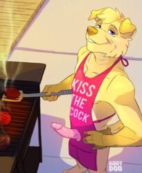 anthro apron canine clothing crept diddydoo erection male male_only mammal penis solo