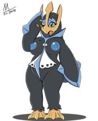 1girls 2018 alpha_channel anthro anthrofied areolae avian beak belly big_ass big_breasts black_skin blue_eyes blue_skin breasts chubby empoleon eyelashes feet female female_only hand_on_head looking_away meatboom nintendo nipples nude one_eye_closed open_mouth png pokémon_(species) pokemon pokemon_dppt pussy shadow signature solo standing sweat text thick_thighs tongue video_games watermark webbed_feet wide_hips