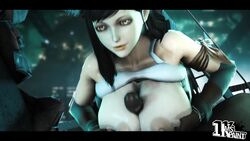 1kmspaint 3d animated barret_wallace big_breasts black_hair breasts dark-skinned_male dark_skin final_fantasy final_fantasy_vii holding_breasts huge_breasts interracial loop nipples orange_eyes paizuri sound straight tagme tifa_lockhart video