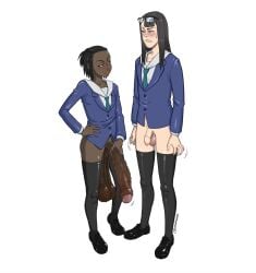 2futas @atsign balls ballsack big_balls big_penis big_testicles black_socks bottomless clothed clothing cock cocky comparing comparing_penis comparison dangling_testicles dark-skinned_futanari dark_hair dick duo eizouken_ni_wa_te_wo_dasu_na! flaccid foreskin futa_only futanari hand_on_hip hand_on_penis height_difference huge_balls huge_cock huge_testicles human humiliated humiliation keep_your_hands_off_eizouken large_balls large_penis large_testicles larger_futanari light-skinned_futanari light_skin loafers looking_at_another looking_down low_hanging_balls low_hanging_testicles mostly_clothed partially_retracted_foreskin penis penis_size_comparison penis_size_difference penis_size_humiliation raceplay sagging_balls sakaki_sowande sayaka_kanamori scared school_uniform shocked shocked_expression size_comparison size_difference small_penis_humiliation smaller_futanari smug smug_face smug_grin socks source_request sph standing stockings testicles thigh_socks thighhighs uncut upset