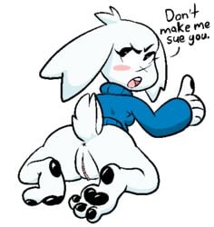 alpha_channel anus bottomless cave_story clothed clothing dialogue english_text female fur garbagioni lagomorph looking_back mammal mimiga pawpads pussy pussy_juice rabbit scar simple_background solo sue_sakamoto text transparent_background video_games white_fur