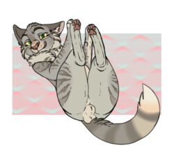 animal_genitalia balls cybera fawnberry feline feline feral male mammal patterned_background pawpads sheath tongue tongue_out