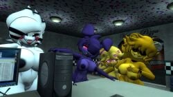 3d bonfie bonfie_(cryptia) chiku chiku_(cryptia) crossover female_only five_nights_at_freddy's fnaf fnia fredina's_nightclub frenni frenni_(cryptia) frenni_(cryptiacurves) frenni_(zanicart) frenni_fazclaire golden_freddy_(fnaf) human marie_(cally3d) marie_(cryptia) puppet_(fnaf) randomstuff spy_(team_fortress_2) team_fortress_2 type_0 type_0_(cryptiacurves)