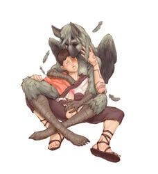 animal_ears bbc-chan penis tagme the_boy the_last_guardian trico wings