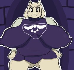 anthro belly big_belly big_breasts boss_monster bovid breasts caprine delta_rune_(emblem) female goat hi_res horn huge_breasts hyper hyper_breasts mammal monster solo solo_focus symbol toriel undertale undertale_(series) video_games