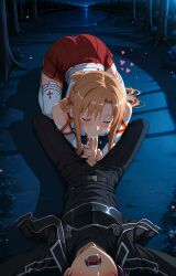 1boy 1girls ai_generated brown_hair canon_couple kirigaya_kazuto kirito long_hair sword_art_online tagme yuuki_asuna