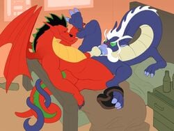 american_dragon:_jake_long anal autofellatio chinese_dragon disney disney_channel dragon duo eastern_dragon erection gay grandfather grandfather_and_grandson grandson incest jake_long lao_shi male_only penetration penis see_saw11 testicles western_dragon