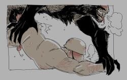 2boys anal anal_sex anthro anthro_penetrating anthro_penetrating_human arm_hair beard black_fur blush body_hair canid canine claws demoman_(team_fortress_2) doggy_style duo facial_hair fur gay gay_sex hand_on_ass helmet human human_male human_on_anthro interspecies light-skinned_male light_skin male male/male male_only mammal mature mature_male mythological_creature mythology nude nude_male open_mouth penis penis_in_anus sex sgt_nuttwister soldier_(team_fortress_2) team_fortress_2 teeth tongue tongue_out werecanid weredemo werewolf yaoi