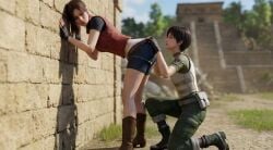 2girls 3d_animation ai_generated ass ass_worship butt_worship capcom claire_redfield clothing gloves grok kissing_ass panties ponytail rebecca_chambers resident_evil short_hair tagme thicc_butt thick_ass video white_panties white_underwear yuri