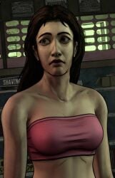 1girl 1girls ai_assisted brown_hair edit edited edited_art female female_focus female_only girl girl_only lilly_caul only_girl pink_shirt solo solo_female solo_focus solo_woman strapless strapless_dress strapless_top strapless_topwear telltale telltale_games the_walking_dead the_walking_dead_(series) the_walking_dead_(telltale) the_walking_dead_game white-skin white-skinned_female woman woman_only woman_solo