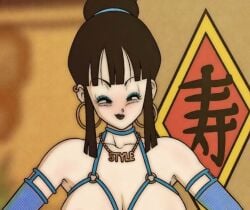 1girl 1girls ai_assisted asian asian_female black_hair black_lipstick blue_eyeshadow chichi dragon_ball dragon_ball_z edited_art eyeshadow female female_focus female_only girl_only jewlery lipstick ore_jai orejay solo solo_female solo_focus woman woman_only