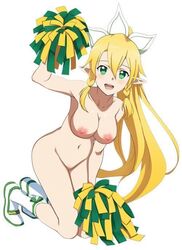 alfheim_online blush breasts cheerleader elf leafa nude nude_filter pom_poms sword_art_online sword_art_online:_code_register sylph