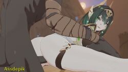 1boy 1girls 3d animated assdepik dab_neko dark_skin female geministarsign genshin_impact green_hair hilichurls_(species) hoyoverse interspecies light-skinned_female light_skin loop looping_animation male mihoyo mp4 nefer_(genshin_impact) nude opennsfwsp sex sex_from_behind shorter_than_30_seconds sound sound_effects tagme vaginal_penetration vaginal_sex video
